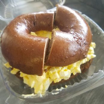 Bagelicious Cafe - Pumpernickel with egg salad $4.75 - American Near Me - Thornwood, New York