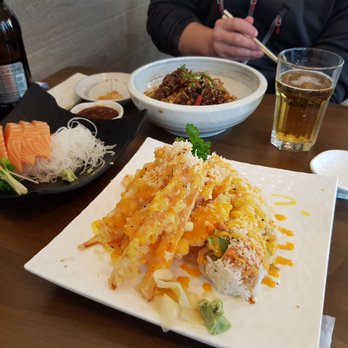 Osaka Sushi - Salmon sashimi, beef yakisoba, and mega dynamite roll served with tempura yam fries and spicy mayo. Delicious! - Japanese Near Me - Vancouver, British Columbia Osaka Sushi - Salmon sashimi, beef yakisoba, and mega dynamite roll served with tempura yam fries and spicy mayo. Delicious! - Japanese Near Me - Vancouver, British Columbia