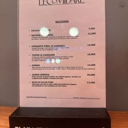 Le Comidare - On the bar menu 9/20/24