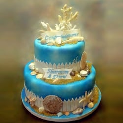 Confectionary Designs - Seaside Theme Wedding Cake