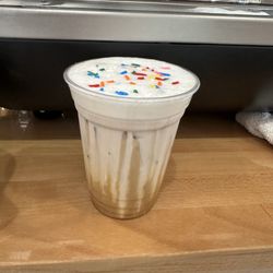 First Round Boba & Crepes - Birthday cake latte