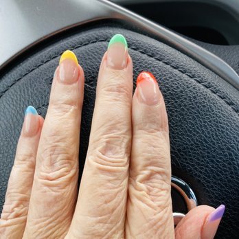 Elegant Nails - Spring Acrylic nails Done by Mia Received at least 30 complaints on these nails - Nail Salons Near Me - Kent, Washington