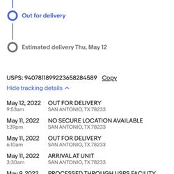 US post office - Out for delivery in the "real time" tracking.  -but it's not!