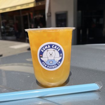 Kuma Cafe - Passion Fruit Yakult with popping bubbles - Shaved Ice Near Me - San Rafael, California