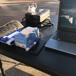 Golden Eagle Computer Services - Another photo of our free tech support table on the Boston Common last summer.
