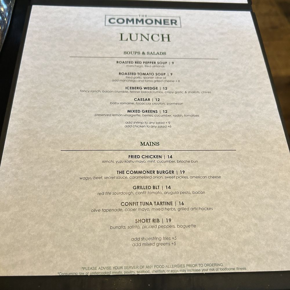 The Commoner - Lunch Menu - New American Near Me - Pittsburgh, Pennsylvania The Commoner - Lunch Menu - New American Near Me - Pittsburgh, Pennsylvania