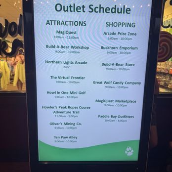 Great Wolf Lodge - Outlet schedule - Water Parks Near Me - Naples, Florida