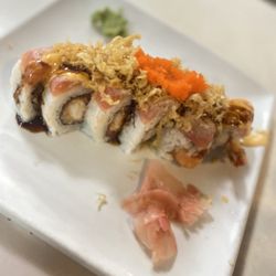Tokyo Sushi Bar - Burnt Out Roll is pictured here, probably the item I liked the most out of the few things I ordered.