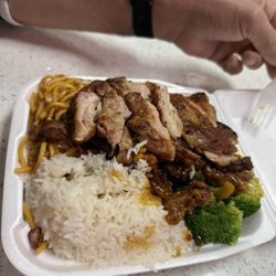 The beef in the broccoli beef was bad!!! The only average thing was the steam rice