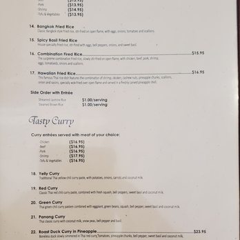 The Basil Restaurant - Menu page 4 - Thai Near Me - Carson City, Nevada