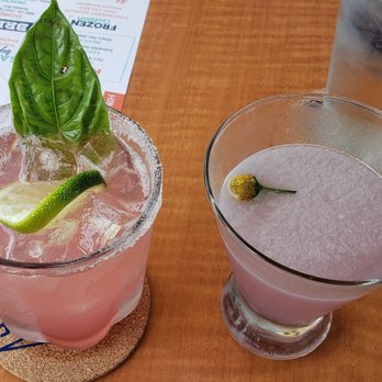 Beach House - Strawberry  Basil Margarita and electric martini.. Yum - Bars Near Me - Pompano Beach, Florida