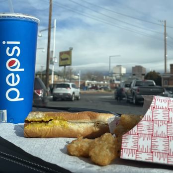 Dog House Drive In - Dog House hot dog with tater tots - Hot Dogs Near Me - Albuquerque, New Mexico Dog House Drive In - Dog House hot dog with tater tots - Hot Dogs Near Me - Albuquerque, New Mexico