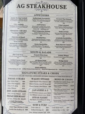 Menu photo 5 AG Steak House Acworth, GA