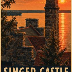 Singer Castle - Poster I had done from actual image of sunset at Singer Castle.