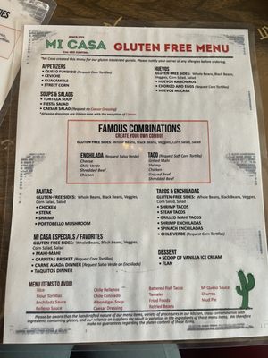 Menu photo 4 Mi Casa Costa Mesa, CA