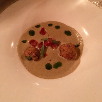 Forepaugh's Restaurant - Artichoke purée soup of the day. AMAZING FLAVOR! Very small bowl. - New American Near Me - Saint Paul, Minnesota