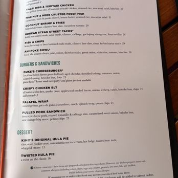 Duke's Kauai - Menu - Steakhouses Near Me - Lihue, Hawaii Duke's Kauai - Menu - Steakhouses Near Me - Lihue, Hawaii
