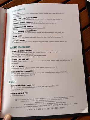 Menu photo 6 Duke's Kauai Lihue, HI Menu photo 6 Duke's Kauai Lihue, HI