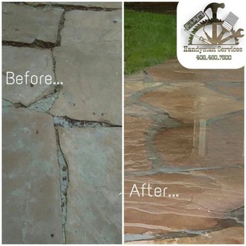 Al's Handyman Services - Unfinished grout job was trailing dirt into this owners new home. Replaced grout & pressure washed to brilliance. - Handyman Near Me Al's Handyman Services - Unfinished grout job was trailing dirt into this owners new home. Replaced grout & pressure washed to brilliance. - Handyman Near Me