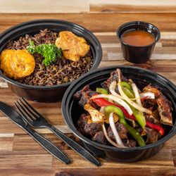 Lakay Buffet - Fried Goat with Black rice