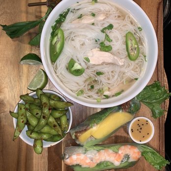 Rice Paper on 7th - Chicken pho, edemame, shrimp roll, mango roll. - Vietnamese Near Me - Phoenix, Arizona