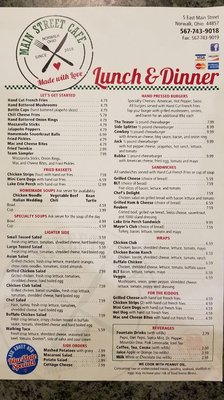 Menu photo 1 Main Street Café Norwalk, OH Menu photo 1 Main Street Café Norwalk, OH