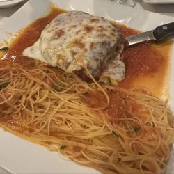 Aldo's Cucina Italian Restaurant - Eggplant Parmigiana w/ capellini