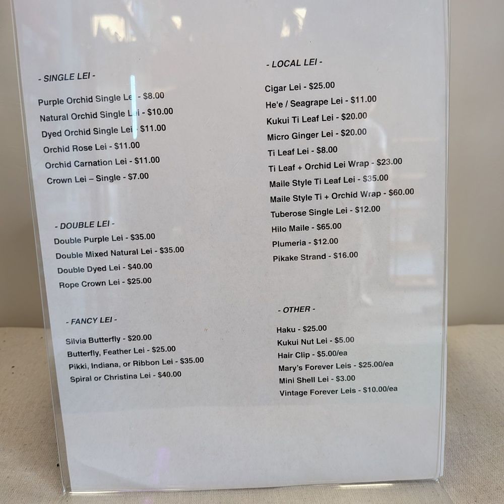 Paradise Leis - Price list - Florists Near Me - Honolulu, Hawaii Paradise Leis - Price list - Florists Near Me - Honolulu, Hawaii
