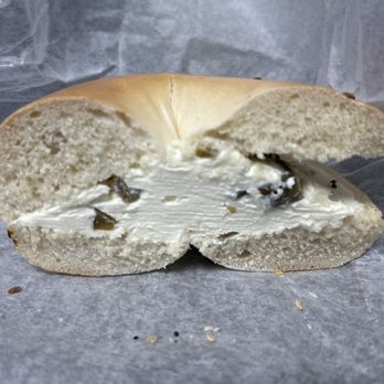 Bagel Girl - Plain bagel w/ jalapeño cream cheese - Bagels Near Me - North White Plains, New York