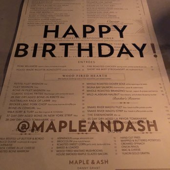 Maple & Ash - Menu souvenir - Steakhouses Near Me - Chicago, Illinois Maple & Ash - Menu souvenir - Steakhouses Near Me - Chicago, Illinois