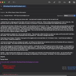 Office Depot - Email I sent office depot