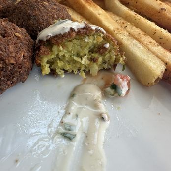 Ammatoli - Inside the Falafel Plate w/2 sides - Mediterranean Near Me - Long Beach, California Ammatoli - Inside the Falafel Plate w/2 sides - Mediterranean Near Me - Long Beach, California
