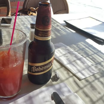 Villa Ortega's - Michelada,  do the Bohemia obscura, you won't regret it.  Add a twist of lime and some hot sauce and good to go. - Seafood Near Me - Puerto Nuevo, BCN