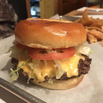 Gates Ausable Lodge - Restaurant - Burger with seasoned twice fried crinkle cut fries - American Near Me - Grayling, Michigan Gates Ausable Lodge - Restaurant - Burger with seasoned twice fried crinkle cut fries - American Near Me - Grayling, Michigan