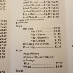 Hwy 31 Drive Thru - Menu