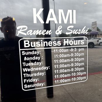Kami Ramen & Sushi - Hours - Sushi Bars Near Me - Humble, Texas Kami Ramen & Sushi - Hours - Sushi Bars Near Me - Humble, Texas