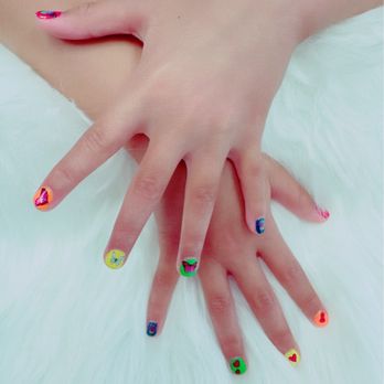 Expert Nails - Best Kid's Menicure with Rainbow  design of butterfly  heart  hello kitty - Nail Salons Near Me - Montebello, California