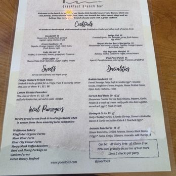 Poach 503 - Menu - Breakfast & Brunch Near Me - Manzanita, Oregon Poach 503 - Menu - Breakfast & Brunch Near Me - Manzanita, Oregon