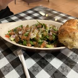Annunziata's Pizza & Pasta - House Salad with homemade balsamic dressing and homemade garlic knots