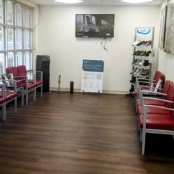 Village Podiatry Lithonia - Clean, comfy lobby with old school R&B on the tv.