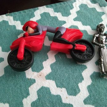 Carl's Jr - Look at the crap stick figure from Carl's and the nice toy motorcycle from McDonald's - Fast Food Near Me - Ontario, California Carl's Jr - Look at the crap stick figure from Carl's and the nice toy motorcycle from McDonald's - Fast Food Near Me - Ontario, California