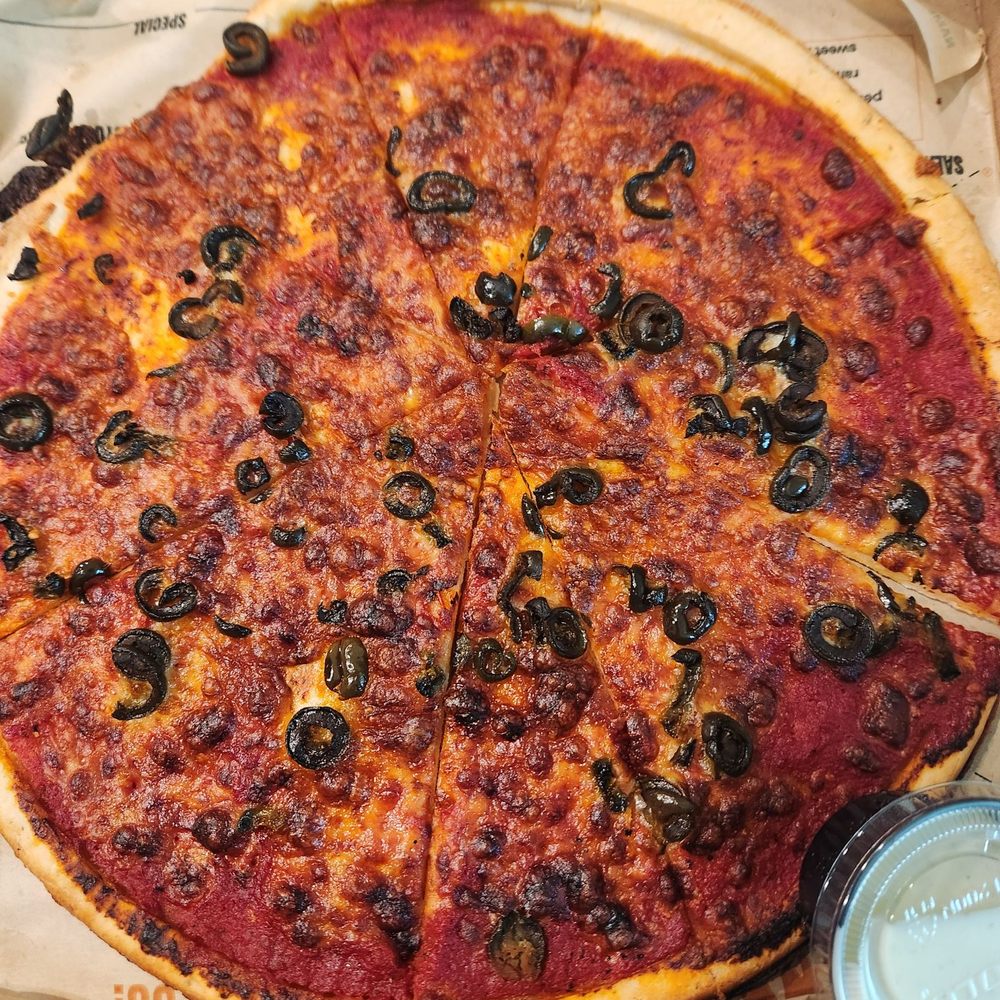 Blaze Pizza - Very burnt pizza. Was supposed to be cheese and olives. - Salad Near Me - Gold River, California