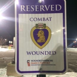 Right next to the handicap parking is Combat Wounded parking sponsored by the Wounded Warrior Project.