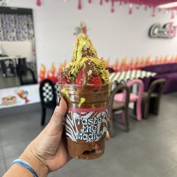 ChocoLit Cafe - $17.99-Worth every penny  Dubai Strawberry Cup - Cafes Near Me - Roseville, California