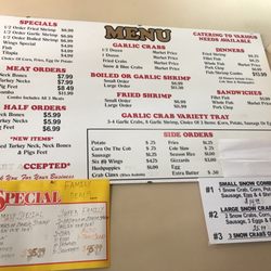 P & L Seafood - Menu