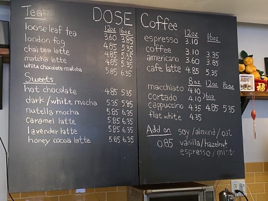 Menu photo 1 Dose Espresso Bar Vancouver, BC Menu photo 1 Dose Espresso Bar Vancouver, BC