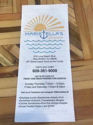 Menu photo 4 Maristella’s Luncheonette Ship Bottom, NJ Menu photo 4 Maristella’s Luncheonette Ship Bottom, NJ