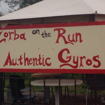 Zorba On The Run - a sign for a restaurant - Mediterranean Near Me