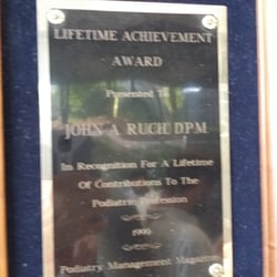 Ruch John A DPM PC - Another lifetime achievement award!