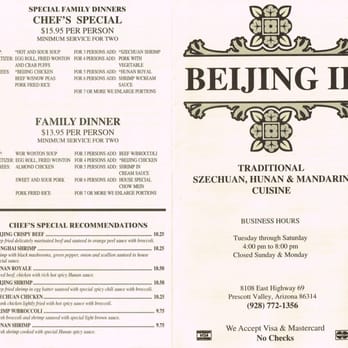 Beijing II - Menu - Chinese Near Me - Prescott Valley, Arizona Beijing II - Menu - Chinese Near Me - Prescott Valley, Arizona